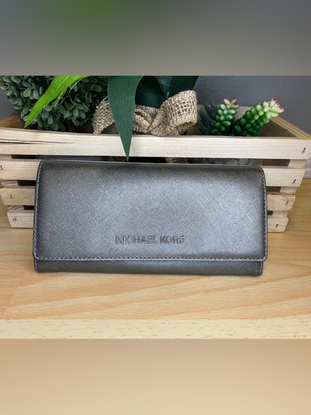 Michael Kors Jet Set Metallic Silver Wallet